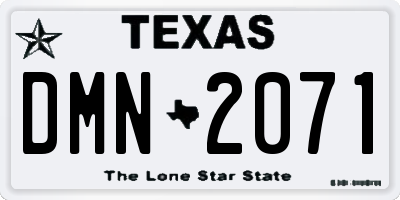 TX license plate DMN2071