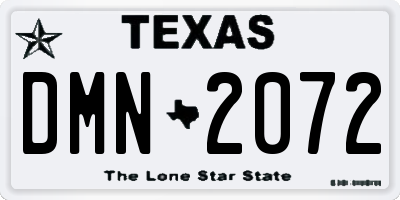 TX license plate DMN2072