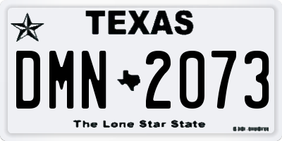 TX license plate DMN2073