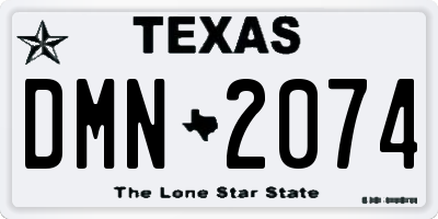 TX license plate DMN2074