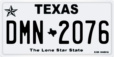 TX license plate DMN2076