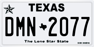 TX license plate DMN2077