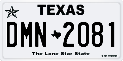 TX license plate DMN2081