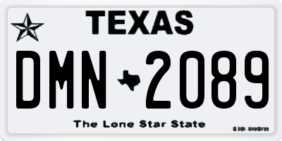 TX license plate DMN2089