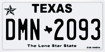 TX license plate DMN2093