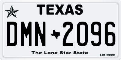 TX license plate DMN2096