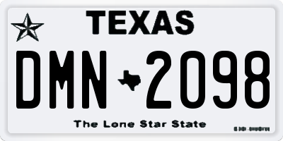 TX license plate DMN2098