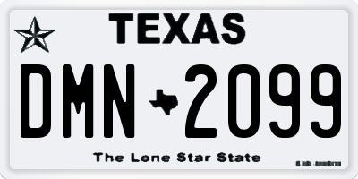 TX license plate DMN2099