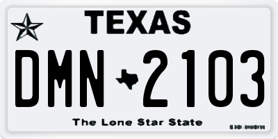 TX license plate DMN2103
