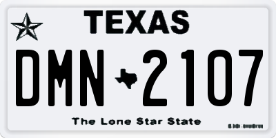 TX license plate DMN2107