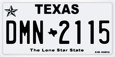 TX license plate DMN2115