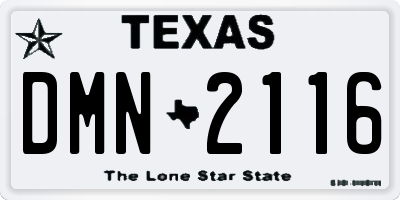 TX license plate DMN2116