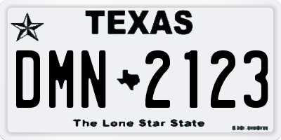 TX license plate DMN2123