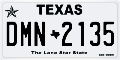 TX license plate DMN2135