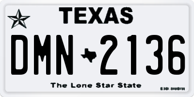 TX license plate DMN2136