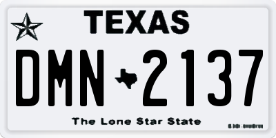 TX license plate DMN2137