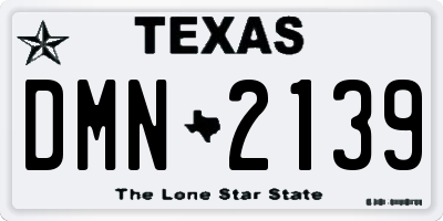 TX license plate DMN2139