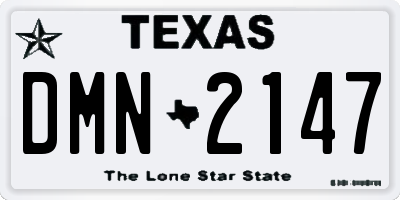 TX license plate DMN2147