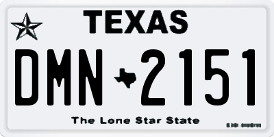 TX license plate DMN2151