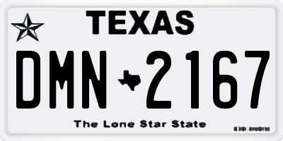 TX license plate DMN2167