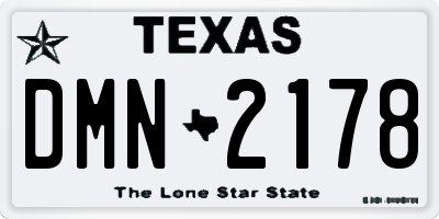TX license plate DMN2178