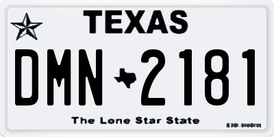 TX license plate DMN2181