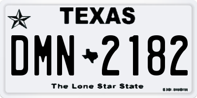 TX license plate DMN2182