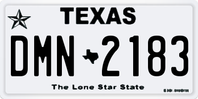 TX license plate DMN2183