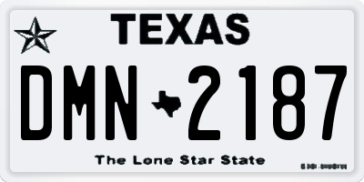 TX license plate DMN2187