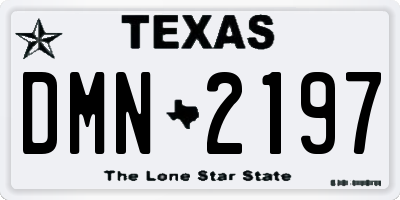 TX license plate DMN2197