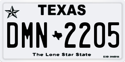 TX license plate DMN2205