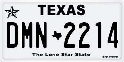 TX license plate DMN2214