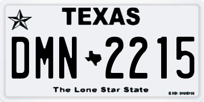 TX license plate DMN2215