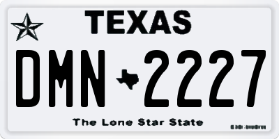 TX license plate DMN2227