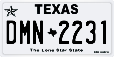 TX license plate DMN2231