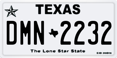 TX license plate DMN2232