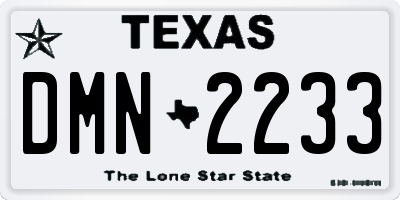 TX license plate DMN2233