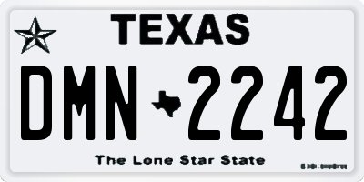 TX license plate DMN2242