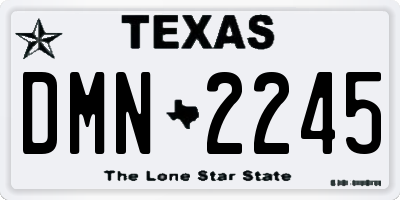 TX license plate DMN2245