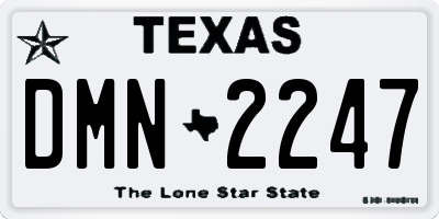 TX license plate DMN2247