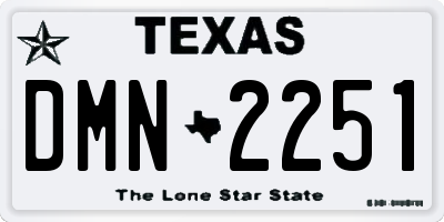 TX license plate DMN2251