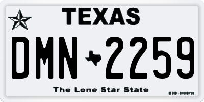 TX license plate DMN2259