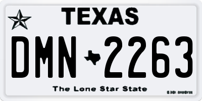 TX license plate DMN2263