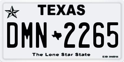 TX license plate DMN2265