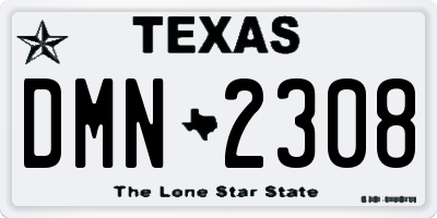 TX license plate DMN2308