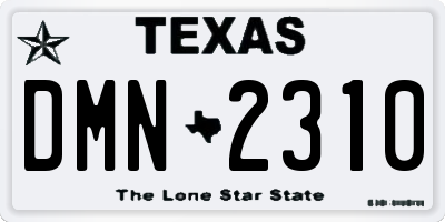 TX license plate DMN2310