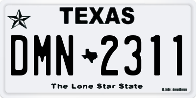 TX license plate DMN2311