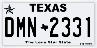 TX license plate DMN2331