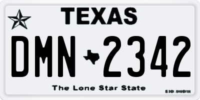 TX license plate DMN2342