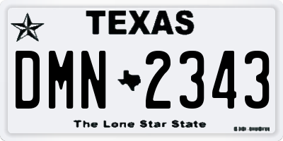 TX license plate DMN2343